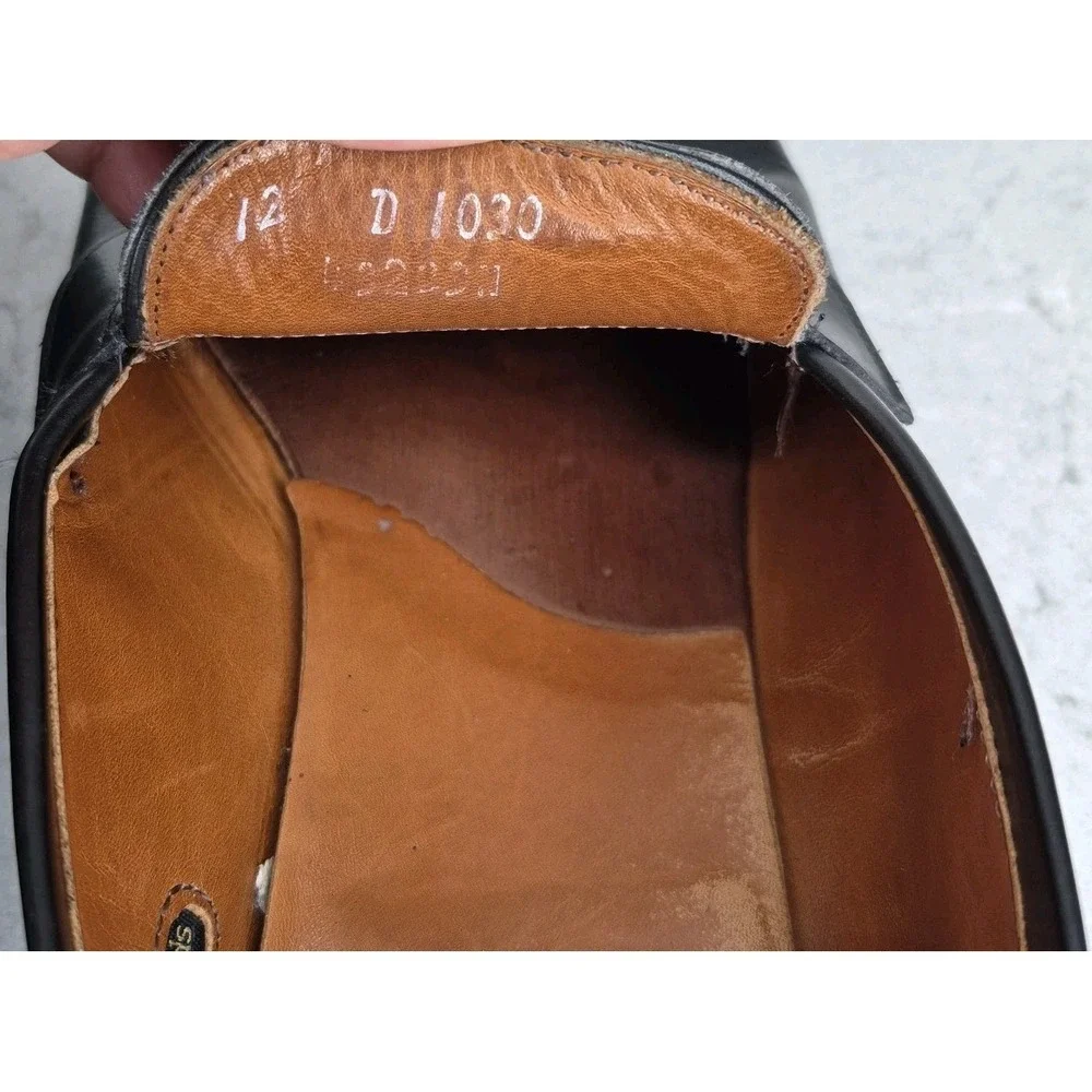 Allen Edmonds Lake Forest Loafers Shoes Black Leather‎ Hand Crafted in USA 12 D